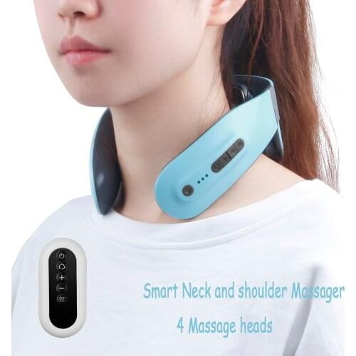 Hot Electric Neck and Back Pulse Massager Smart Wireless Heat Cervical Vertebra Relax Pain Relief 4D Magnetic Therapy Machine