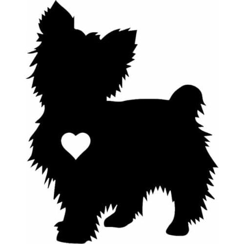 Interesting Car Sticker Car Styling Yorkshire Terrier Heart Decal Vinyl Car Window Cover Scratches Waterproof PVC 13cm*10cm