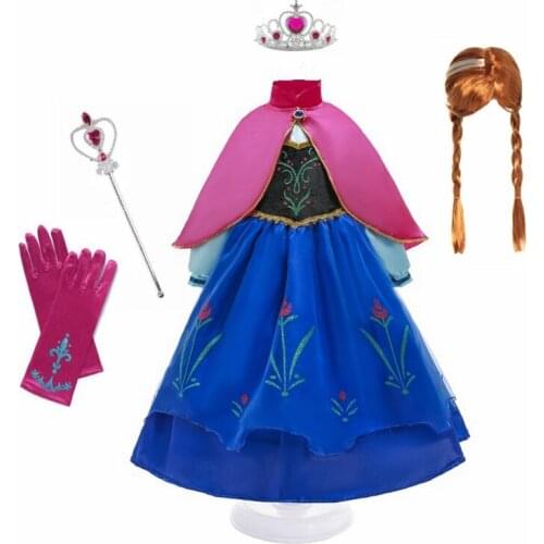 Girls Anna Dress Kids Princess Dress