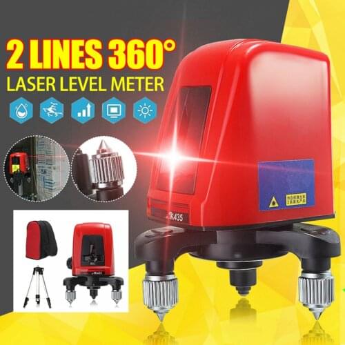 2 Lines Laser Levels AK435 Self-leveling Horizon Vertical Cross Line 360 Degree Rotary Cross Line Nivel Level Measuring Tools