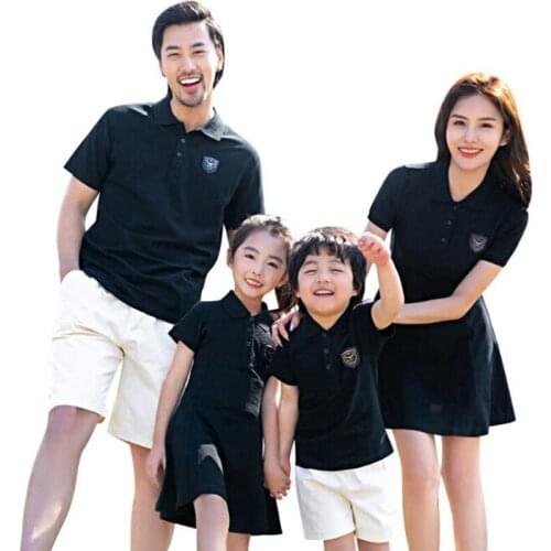 Fashion Family Matching Outfits Mommy Daddy And Me Clothes Mother And Daughter Dress Summer Family Matching Clothes T-shirt