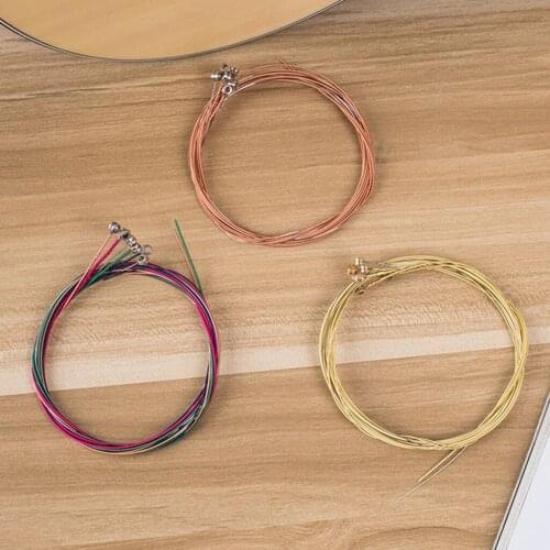 Set of 6 Guitar Steel Strings Replacements Accessories Corrosion Resistant Bright Tone