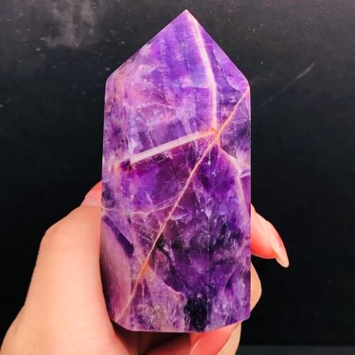 Natural High Quality Dream Amethyst Quartz Crystal Wand Point Reiki Healing