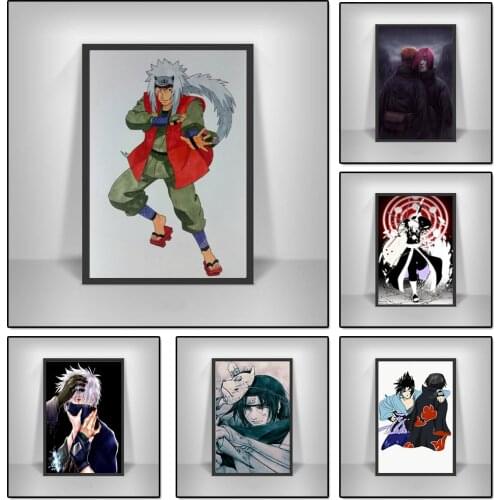 New Classic Retro Naruto Anime Canvas Figure Poster Sticker Wall Art Living Room Bedroom Background Picture Mural Kid Gift