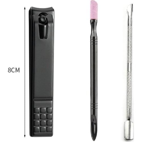 3pcs/set Professional Stainless Steel Nail Clipper Set Double-ended Cuticle Pusher Cuticle Pusher Dead Skin Remover Nail Care