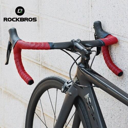 ROCKBROS Road Bike Handlebar Tape Bar Plugs Bicycle Accessories Road Ribbons Carbon Cycling Equipment Shockproof Bike Bar Tape