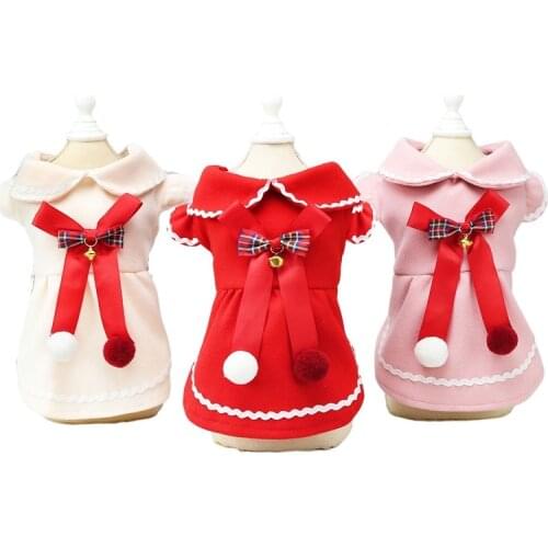Christmas Dog Dress Princess Skirt Winter Cat Puppy Apparel Xmas Pet Clothes Small Dog Clothing Yorkshire Pomeranian Poodle