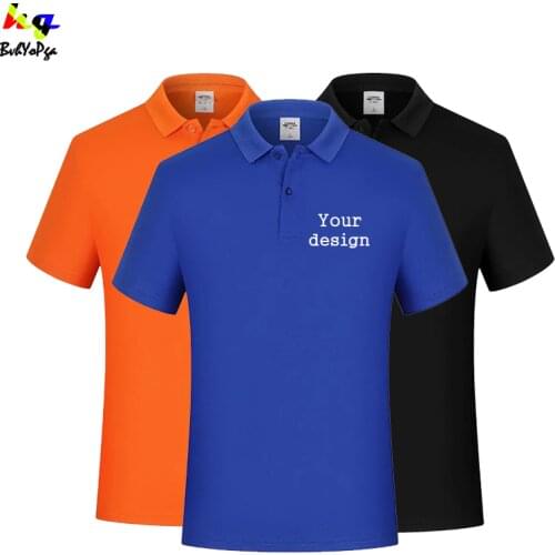 Customized/printed DIY logo polo shirt men and women casual short-sleeved polo shirt printed logo top