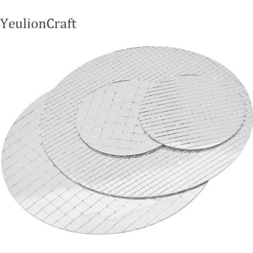 Chzimade Self-Adhesive Round Glass Mirror Mosaic Tiles For DIY Wall Handmade Crafts Home Decoration