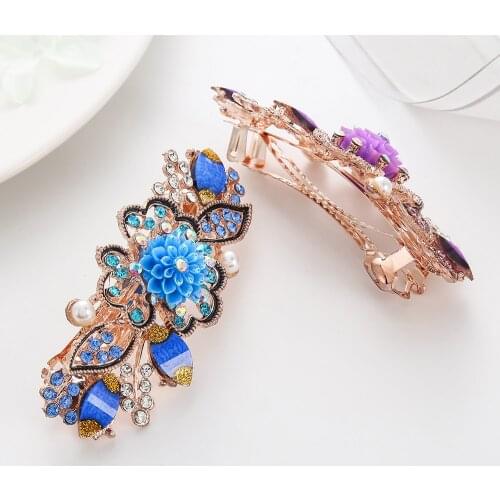 Six Style Classic Resin Flower Hairwear For Women Red Leaf Hairpins For Laly Gift Hair Jewelry For Girl Color Hairgrips Famale