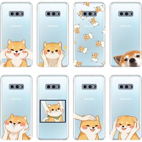 Silicone Case For Samsung Galaxy S10E S10 Plus 5G Soft Cute Shiba Dog Puppy Cover For Samsung Galaxy Note 10 Pro Phone Case