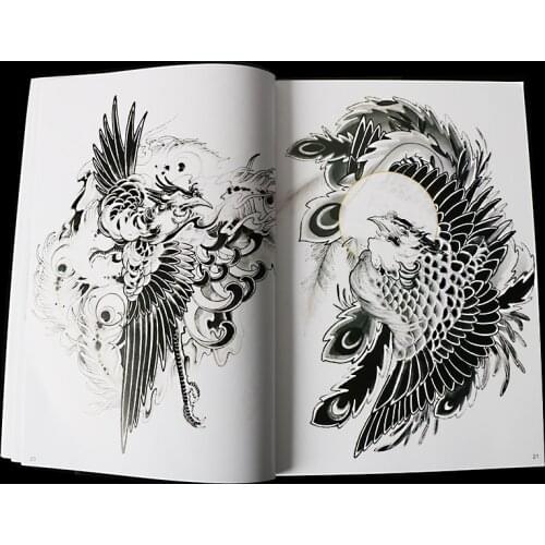 A4 Tattoo Book Album Atlas Mao Jiantao Traditional Tiger Phoenix Eagle Flower Arm Snake 68 Pages Free Shipping tattoo supplies