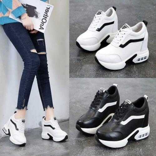 Hided Wedge Sneakers Woman High Top 2019 Spring Autumn Female Casual White Shoes Waterproof Woman Sneakers Vulcanize