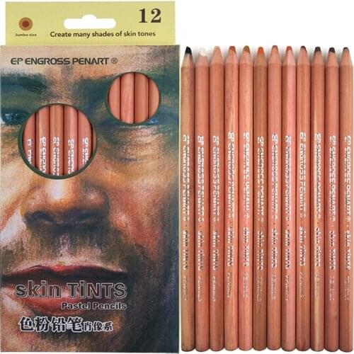 12 Colors Soft Pastel Pencils Professional Skin Tint Pastel Colored Pencils For School Pencil Stationery Portrait Drawing