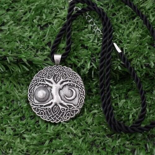 12pcs Tree of Life Necklace Wicca Sun Moon Pendants Viking Amulet Tree Charms Pendants
