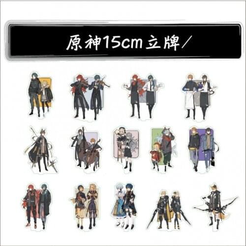 15cm Anime Game Genshin Impact Razor Klee Xiao Keqing Acrylic Stand Model Plate Display Desktop Toy Double Figure Series