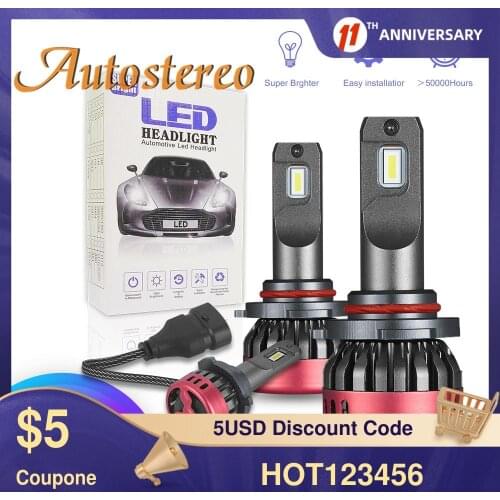 2Pcs Car Headlights Bulbs LED H7 H4 H11 9006 9005 90W 9000LM Decoder Automobile Lamp Headlamp Front Fog Lights 6000K 12V Auto