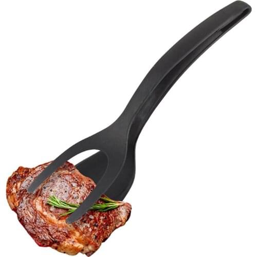 2 In 1 Grip And Flip Tongs Egg Spatula Tongs Clamp Pancake Fried Egg French Toast Omelet Overturned Kitchen Accessories