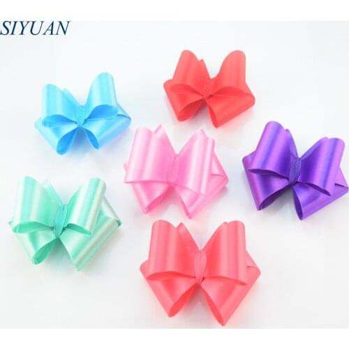 24pcs/lot Newest Triple PVC Satin Bow Two Layer Hair Bowknot Headband Hairclip Accessories H0254