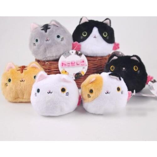 6pcs/Lot New KAWAII 8CM Cats Stuffed Plush Toys Kitten Keychain Small Gift Mini Dolls For Kids Party Birthday Cat Plush Toys