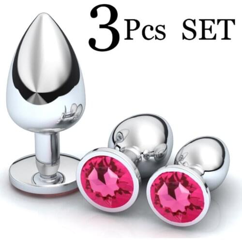 Anal Toy For Men 3pcs/Set Small Medium Big Stainless Steel Metal Anal Plug Dildo Sex Toys Products Butt Plug Gay Anal Beads