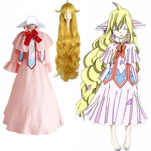 Anime Fairy Tail Cosplay Mavis Vermilion Cos Festa Halloween party Full set (dresses + pannier ears)