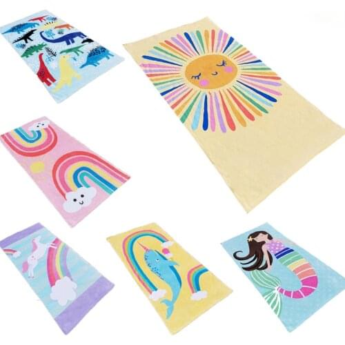 Bath towel beach towel cartoon active printing all cotton Travel absorbent Thickened cotton Children bathroom towel 160*80cm