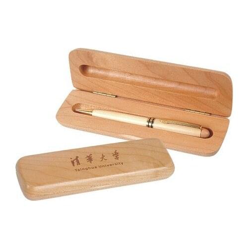 Free Logo Customized Wooden pen + wooden box for stationery gift /office stationery/company logo/school use