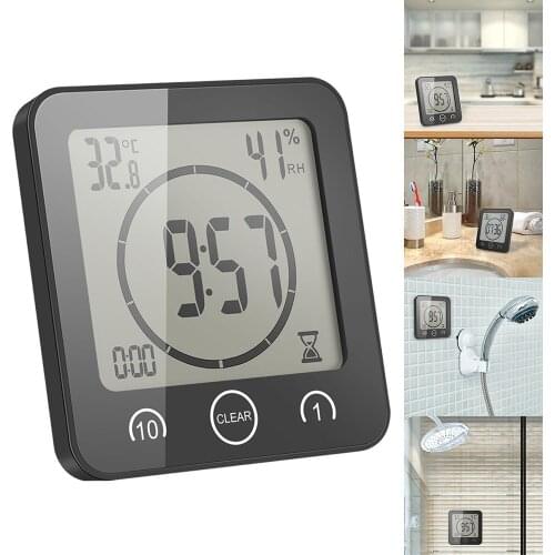 Simple Waterproof Bathroom Clocks Temperature and Humidity Display Countdown Clock Room Digital Wall Clock Desk Clock Timer