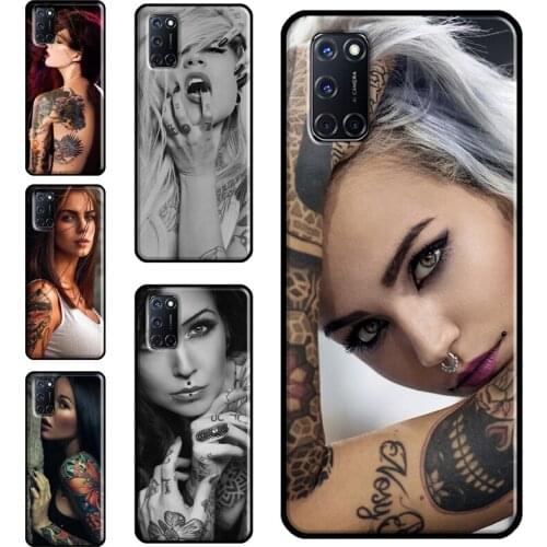 Sexy Tattoo Girl Case For OPPO A91 A93 A83 A15 A31 A53 A9 A5 2020 F5 Find X3 Pro A52 A72 A3S A5S Cover Capa