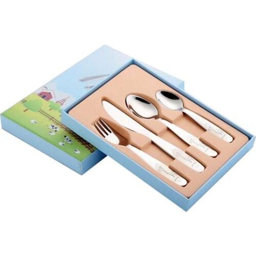 Childrens Tableware Stainless Steel Childrens Western-style Tableware Cutlery Four-piece Spoon Fork Cutlery Se
