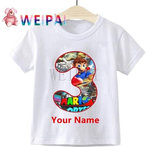 Kids Pure cotton Mario Luigi T-shirts Costume Boys Girls Summer Tees Top Clothing Children Clothes Casual Tshirts a birthday