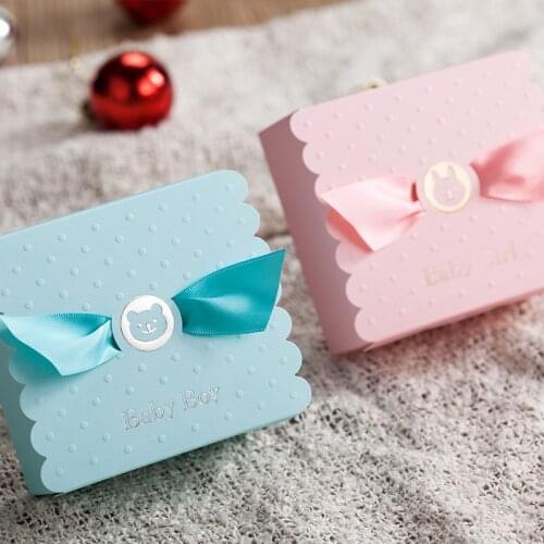 European Baby Boy Girl Party Angel Candy Boxes Baby Shower Favors Baby Birthday Party Sweet Box Chocolate Bag Box