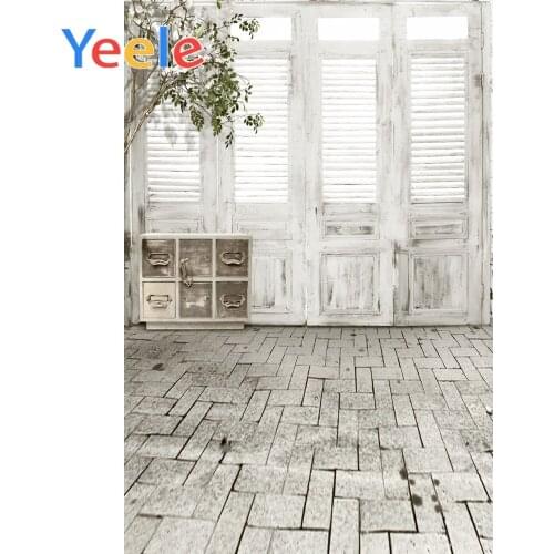 Yeele White Wooden Door Brick Floor Baby Portrait Photography Backgrounds Customized Photographic Backdrops For Photo Studio
