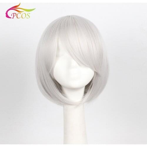 Game NieR:Automata Neil the heroine 2B cosplay Silvery white wig Free wig cap