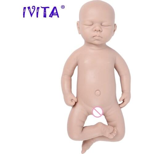IVITA 100% Silicone Reborn Baby Doll Unpainted Unfinished Boys Dolls Lifelike Newborn Baby DIY Blank High Quality Toys Kit Gift