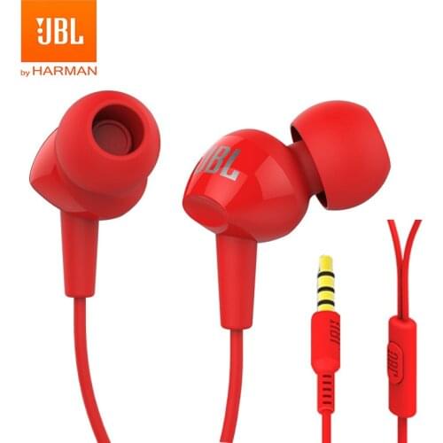 JBL C100Si Original 3.5mm Wired Stereo Earphones Deep Bass Music Sports Headset Running Earphone Hands-free Call with Microphone