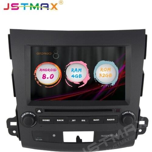 JSTMAX Android 8.0 Car GPS Radio Player for 2 din Mitsubishi Outlander 2007-2011 4GB+32GB Stereo Multimedia DAB