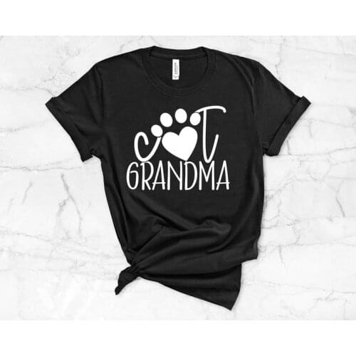 Cat Grandma Lover Custom Cat Shirt Kawaii Fashion Shirt Plus Size O Neck graphic Mama T-shirt Streetwear Short Sleeve Top Tees
