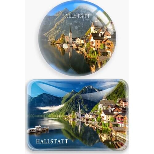 Hallstatt Austria Fridge Magnet World Travel Souvenir glass Refrigerator Magnetic Stickers Home Decor Tourist gift