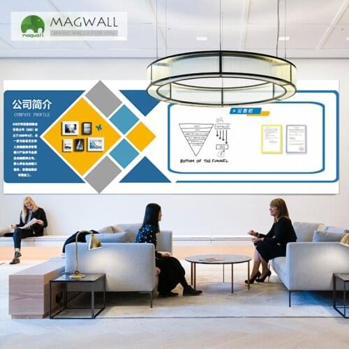 Magwall magnetic double-layer writing bulletin board cultural wall A-H style dry erase custom whiteboard