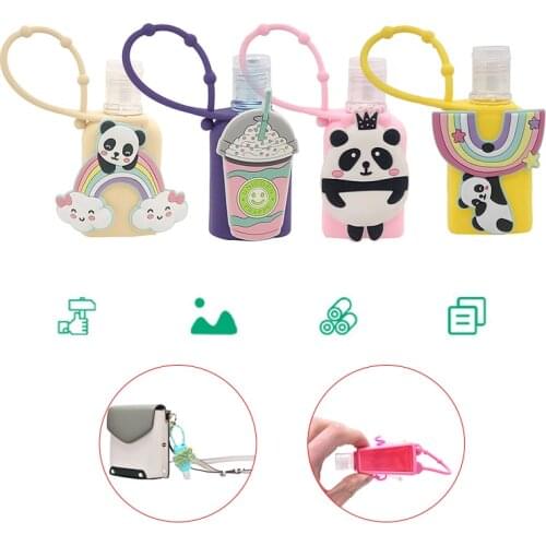 Silicone Cartoon 30ml Waterless Bath Body Works Hand Sanitizer Pocketable Antibacterial Holder With Empty Bottle
