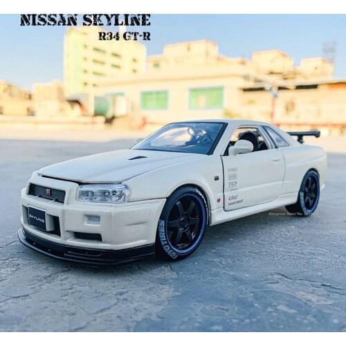 Maisto 1:24 Tokyo MOD Nissan Skyline R34 GT-R alloy car model handicraft decoration collection toy tool gift die-casting