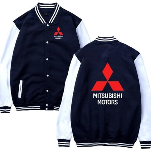 Mens Baseball Jacket Mitsubishi Car Logo Print Casual Hip Hop Harajuku Sweatshirts Mens Baseball uniform Slim Fit Unisex Clothin