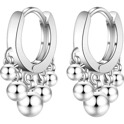 Charm Female Gold Ball Earrings For Women Accessories Lady Fashion 925 Sterling Silver Earrings Girls Princess Jewelry Trendy