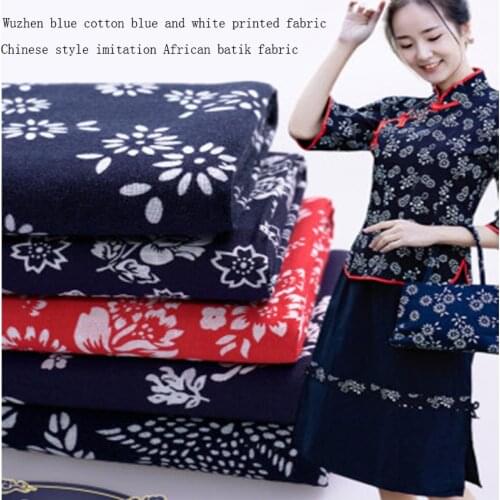Oration handmade clothing fab100% cotton Chinese indigo dark blue African batik printed blue and white porcelain fabric for DIY