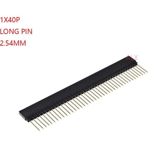 5PCS 1x40 PIN single Row Straight FEMALE PIN HEADER 2.54MM PITCH pin long 12MM Strip Connector Socket 1*40 40 PIN 40P pc104