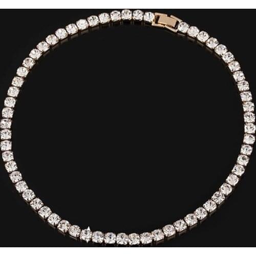 New Women Jewelry Dazzling CZ Choker Necklaces Luxury Tennis Chain Necklace Gift