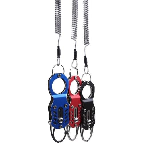 Portable Outdoor Fish Lip Clip Folding Gripper Ultra Light Weight With Retention Rope Outdoor Portable Fishing Equipment Tools