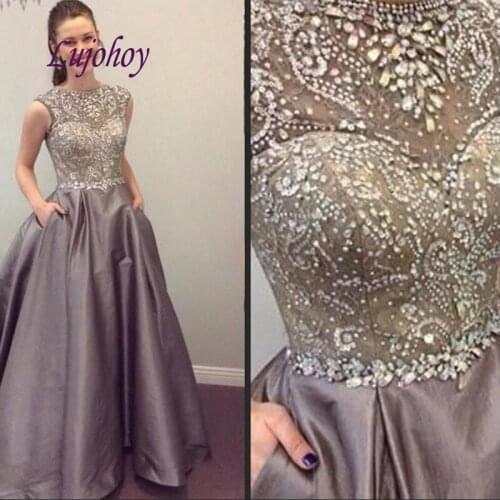 Luxury Long Evening Dresses Party Plus Size Women Crystals Ladies Sexy Prom Formal Evening Gowns Dresses